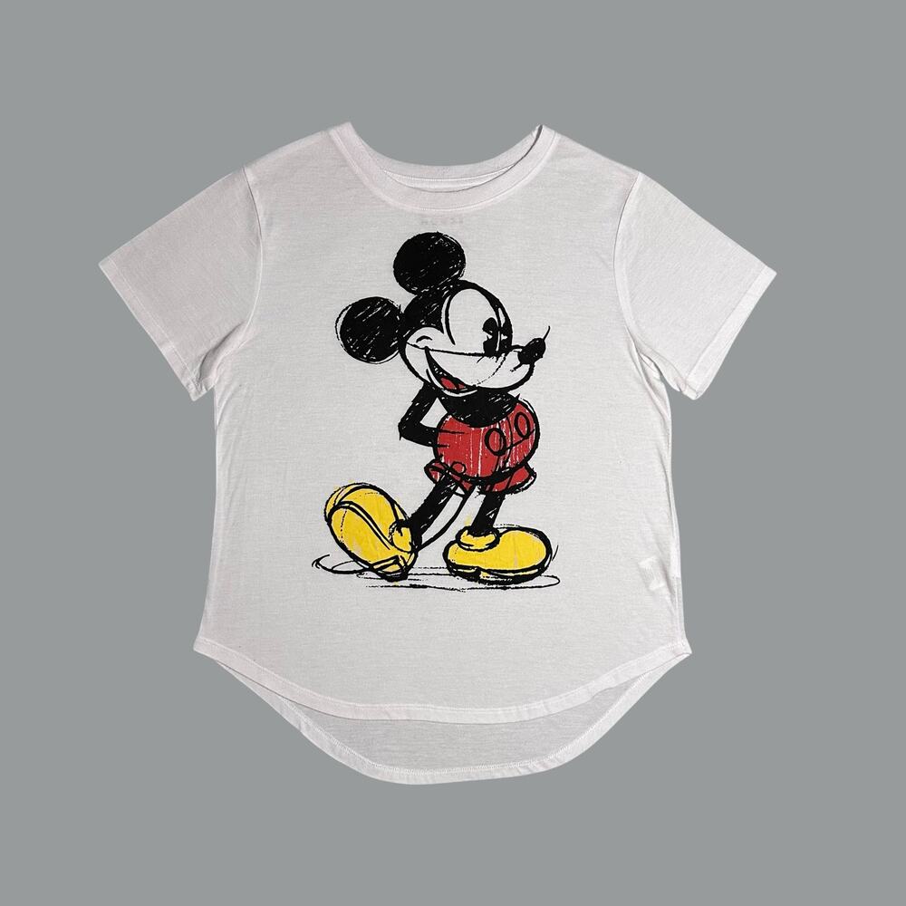 Disney Mickey Mouse Women’s White Graphic Tee Sz: L